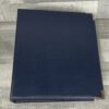 navy blue smooth faux leather ring binder front