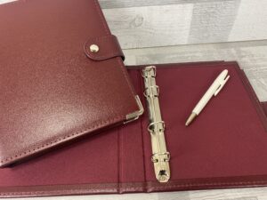 A5 Oatlands bonded leather burgundy ring binder